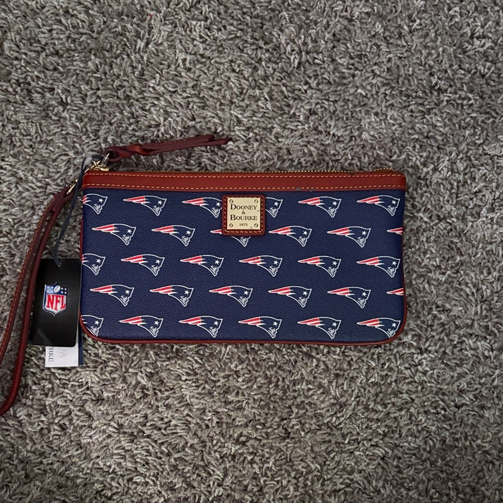 Dooney & Bourke Navy and Red NFL Wristlet